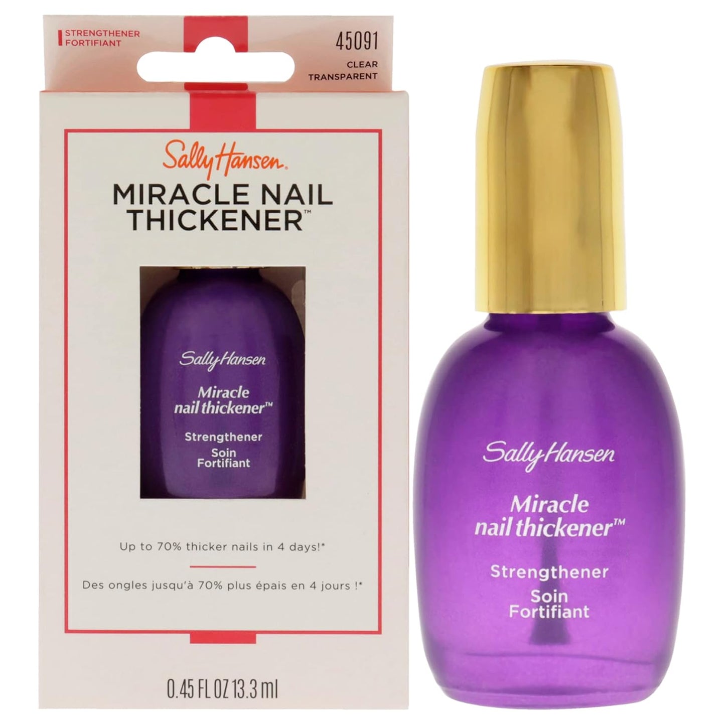 Sally Hansen Diamond Strength Nail Hardener 45095 Clear, 0.45 Fl Oz, Pack of 1