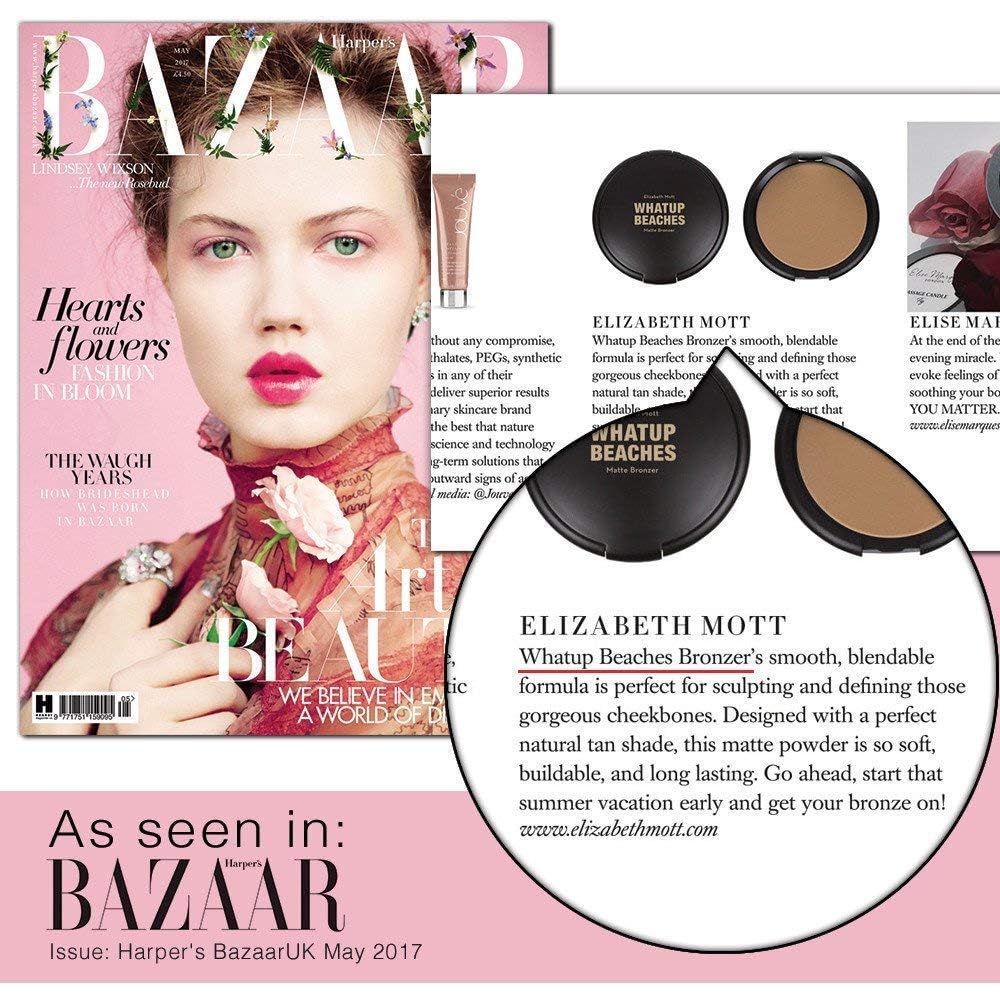 Elizabeth Mott Whatup Beaches Bronzer - Vegan Face Powder for Contouring & Highlighting | Lightweight, Blendable Formula, Luminous Glow, 10g