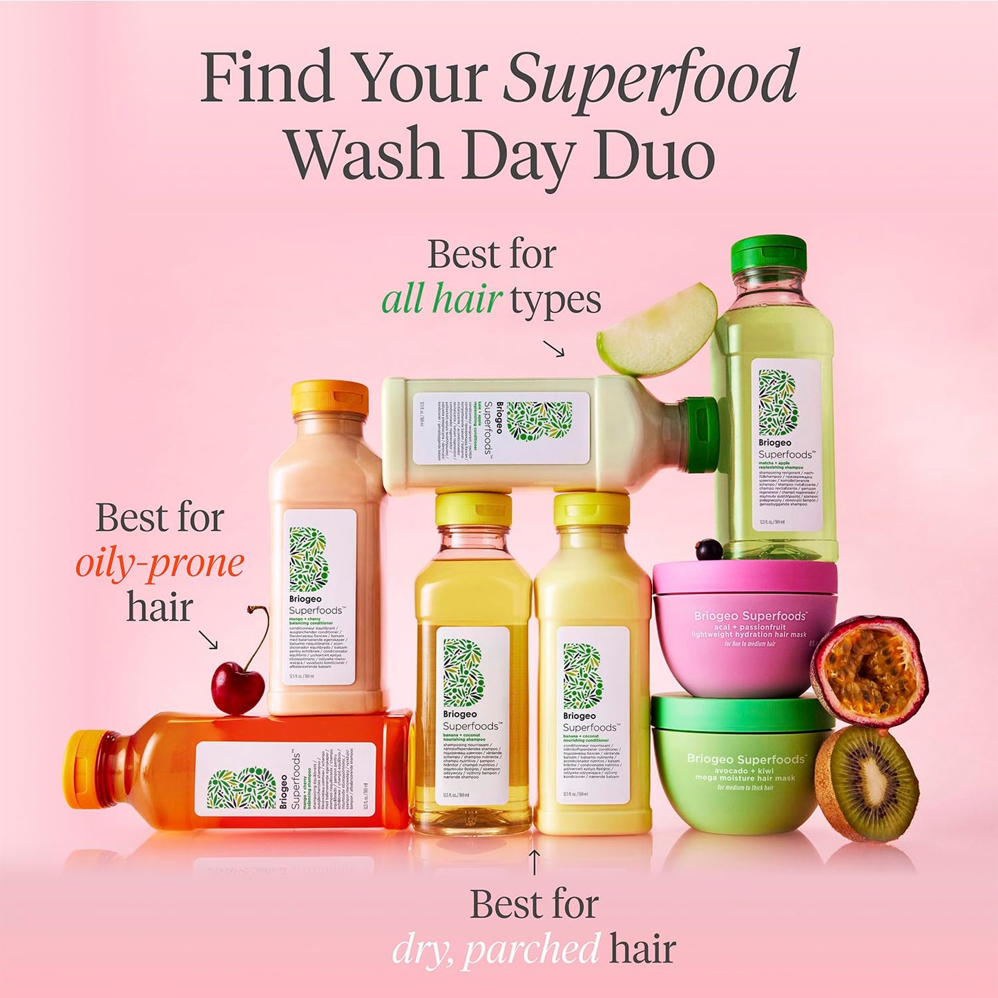 Briogeo Superfoods Acai + Passionfruit Lightweight Hydration Hair Mask | Protein-Free Deep Conditioning Treatment for Dry Hair | Vegan & Cruelty-Free | 2 fl oz