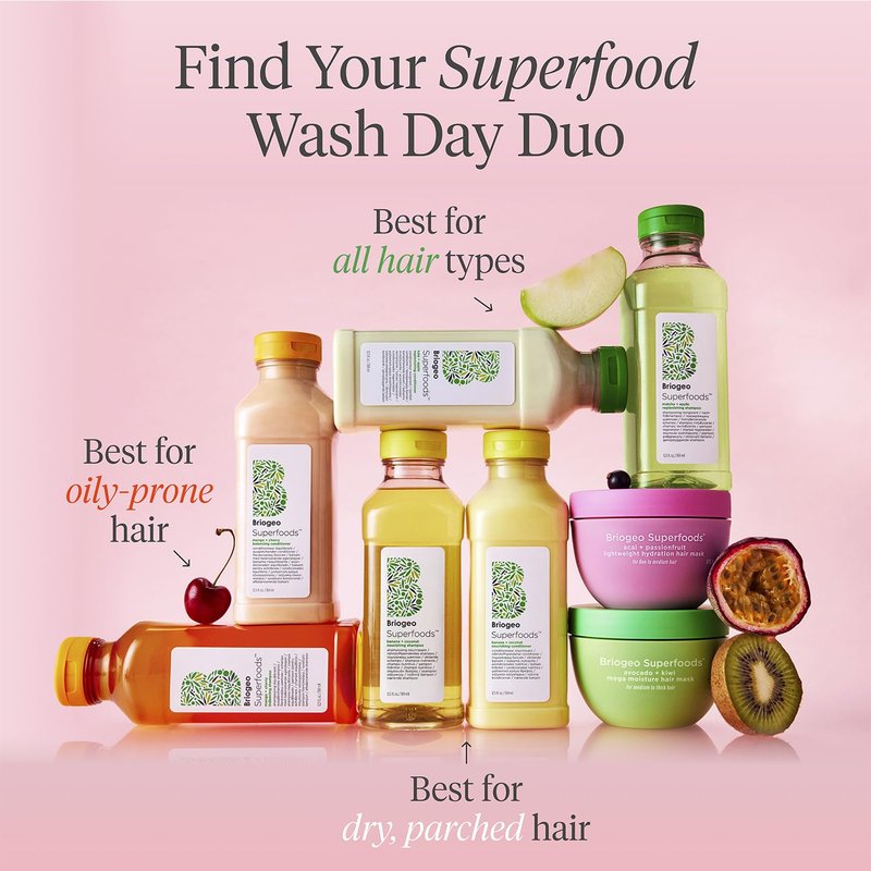 Briogeo Superfoods Acai + Passionfruit Lightweight Hydration Hair Mask | Protein-Free Deep Conditioning Treatment for Dry Hair | Vegan & Cruelty-Free | 2 fl oz