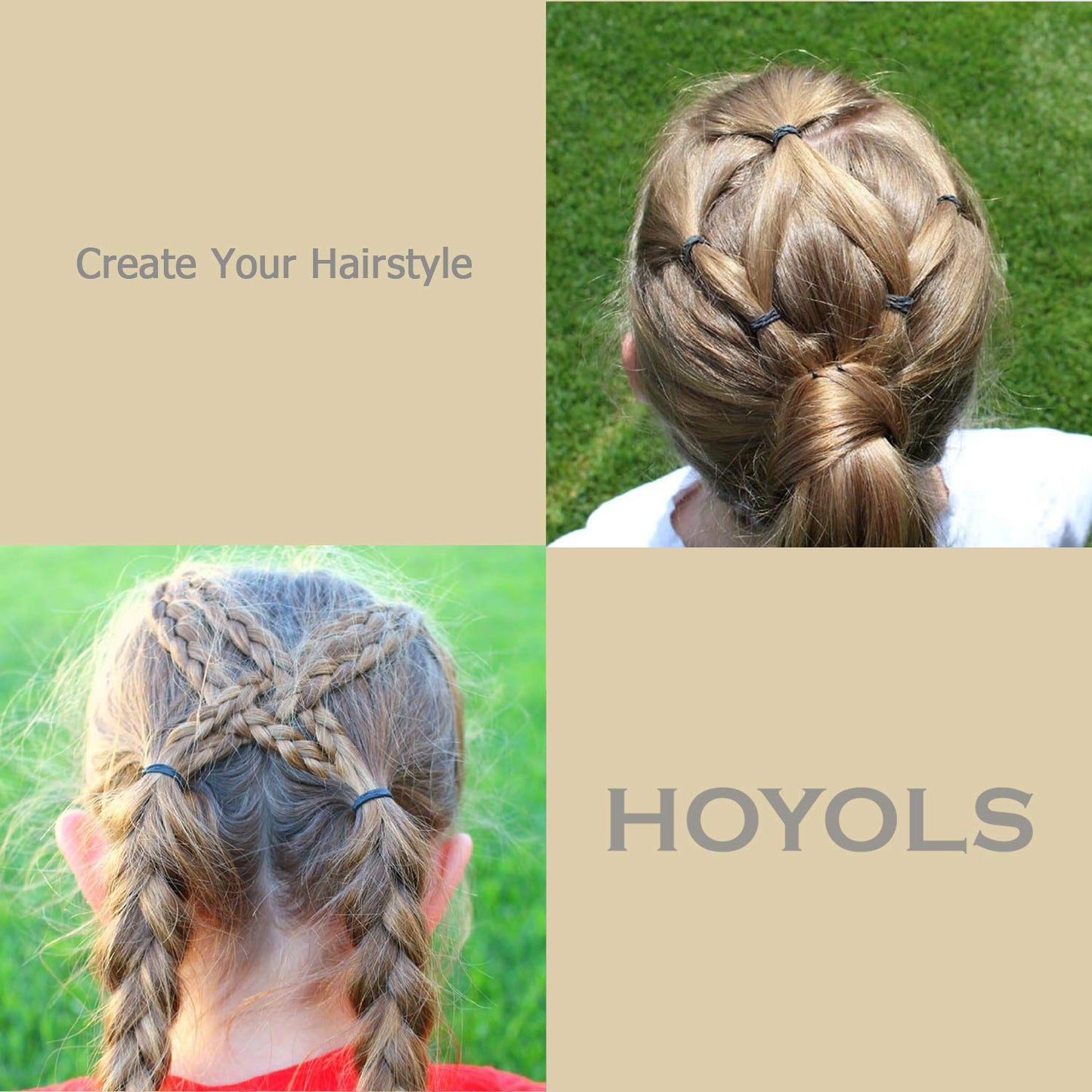 HOYOLS 3/4” Inches Black Hair Rubber Bands for Hair Ties Small Mini Elastics Bands Large Braiding Ponytail Holders for Baby Toddler Girls Kids No Damage 600pcs (M) Latex-Free