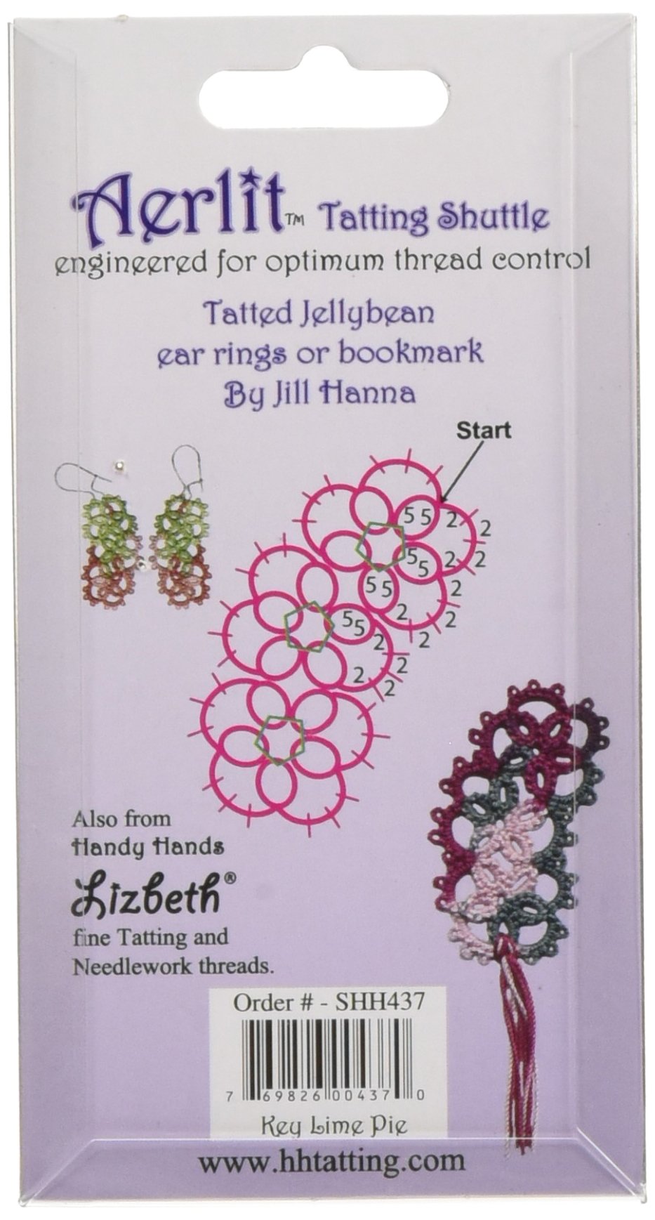 Handy Hands Aerlit Tatting Shuttle with 2 bobbins – SHH437, Key Lime Pie