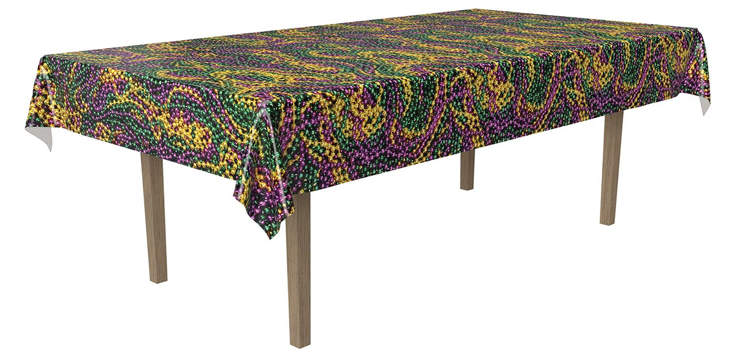 Beistle Mardi Gras Beads Tablecover