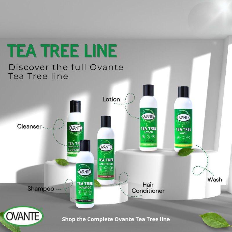 OVANTE Tea Tree Oil Eyelid, Facial Cleanser Wash For Demodex Prone Skin 4.0 oz