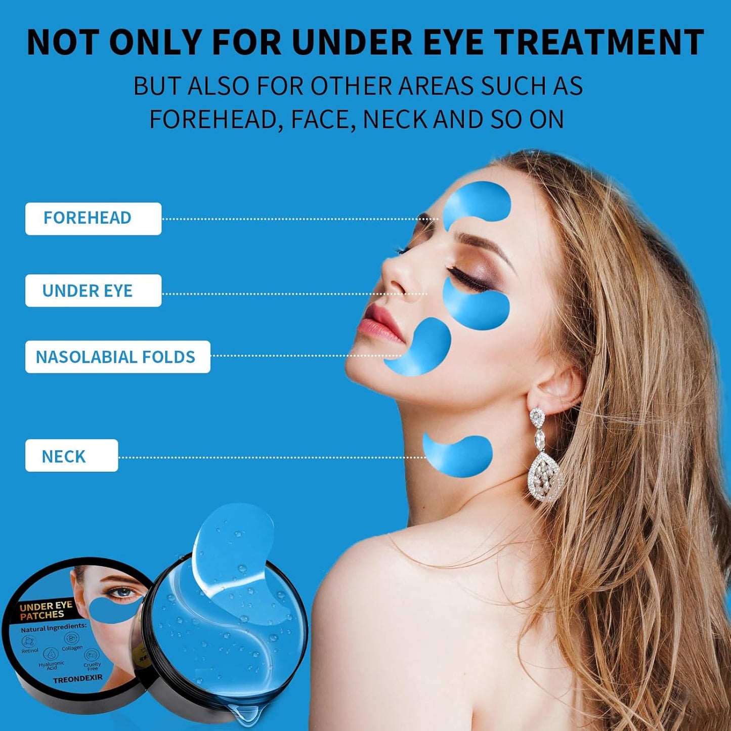24K Gold Eye Masks for Dark Circles and Puffiness 70PCS, Under Eye Patches Gel Pads for Puffy Eyes Treatment w/Collagen, Caffeine, Peptides for Eye Bags Treatment, Gel Eye Mask Skincare