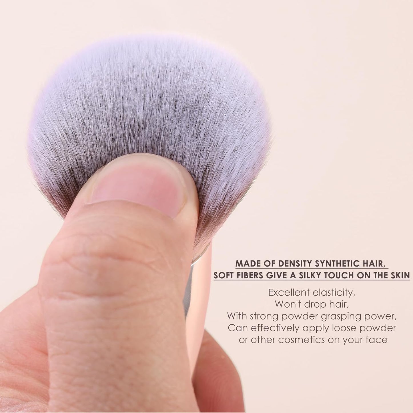 KINGMAS Foundation Makeup Brush, Double-ended Angled/Round Top Contour Brush for Beauty Blending Liquid Powder, Concealer Cream Cosmetics Blush Makeup Brush (Brown)