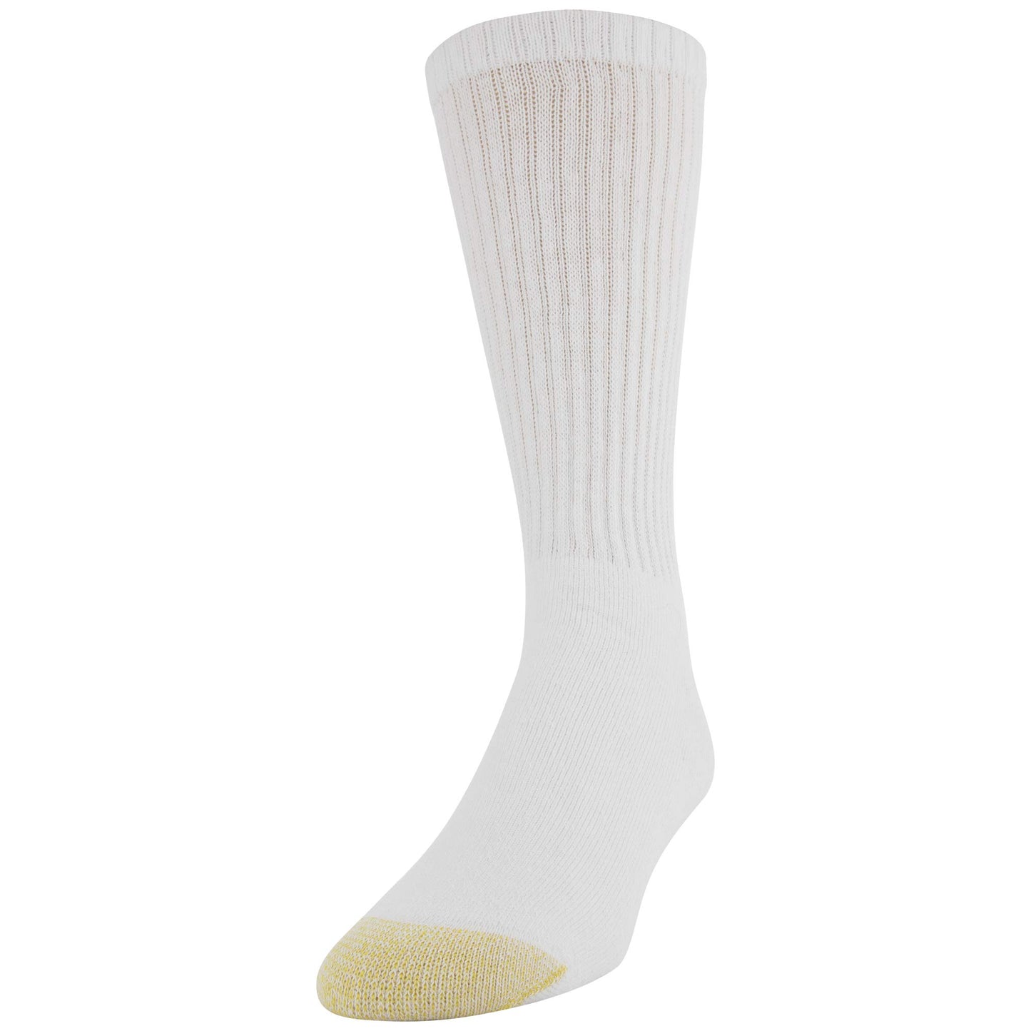 Gold Toe Men's Cotton Crew Extended 656SE Athletic Socks,White,13-15