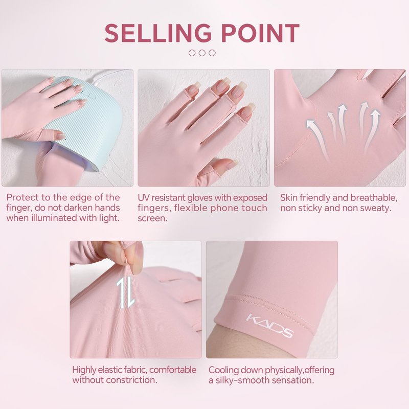 KADS 380W UV LED Nail Lamp with Built-in Hand Cushion & Free Pink Gloves – Professional Gel Nail Dryer for Fast Curing, Salon-Quality Manicure & Pedicure at Home