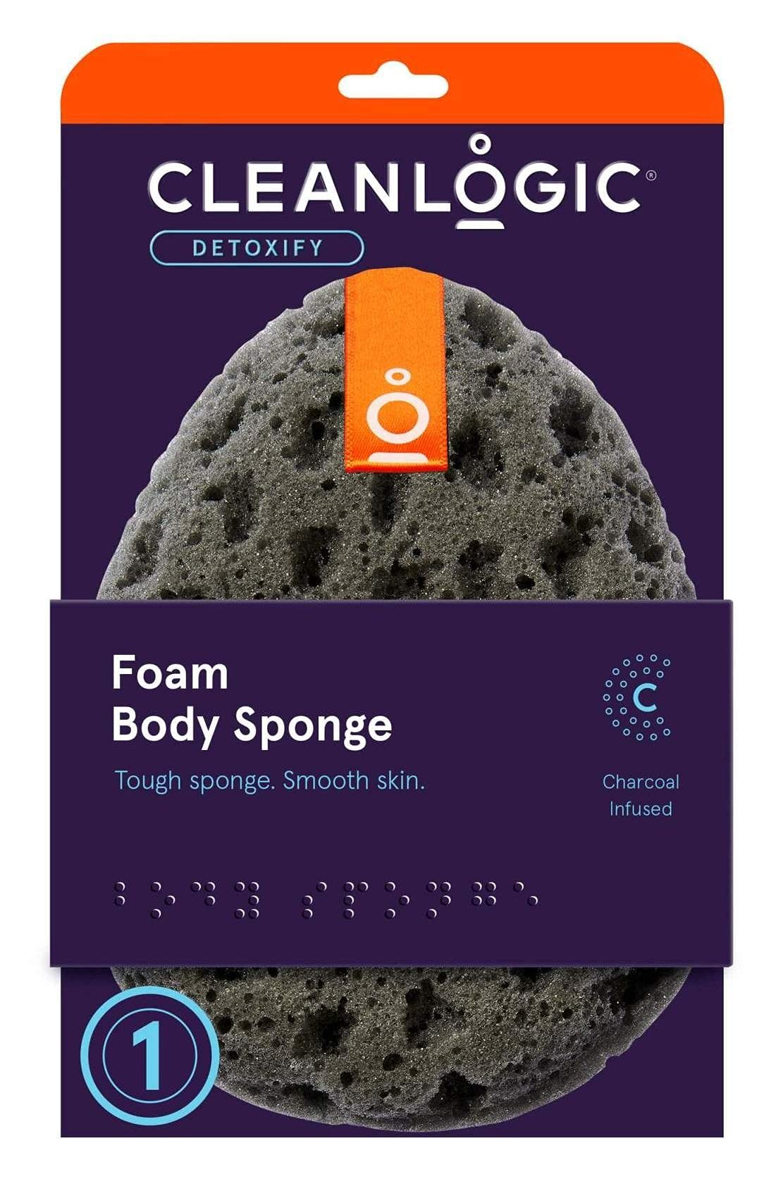 Clean Logic Charcoal Infused Sea Foam Body Sponge (Pack of 2)