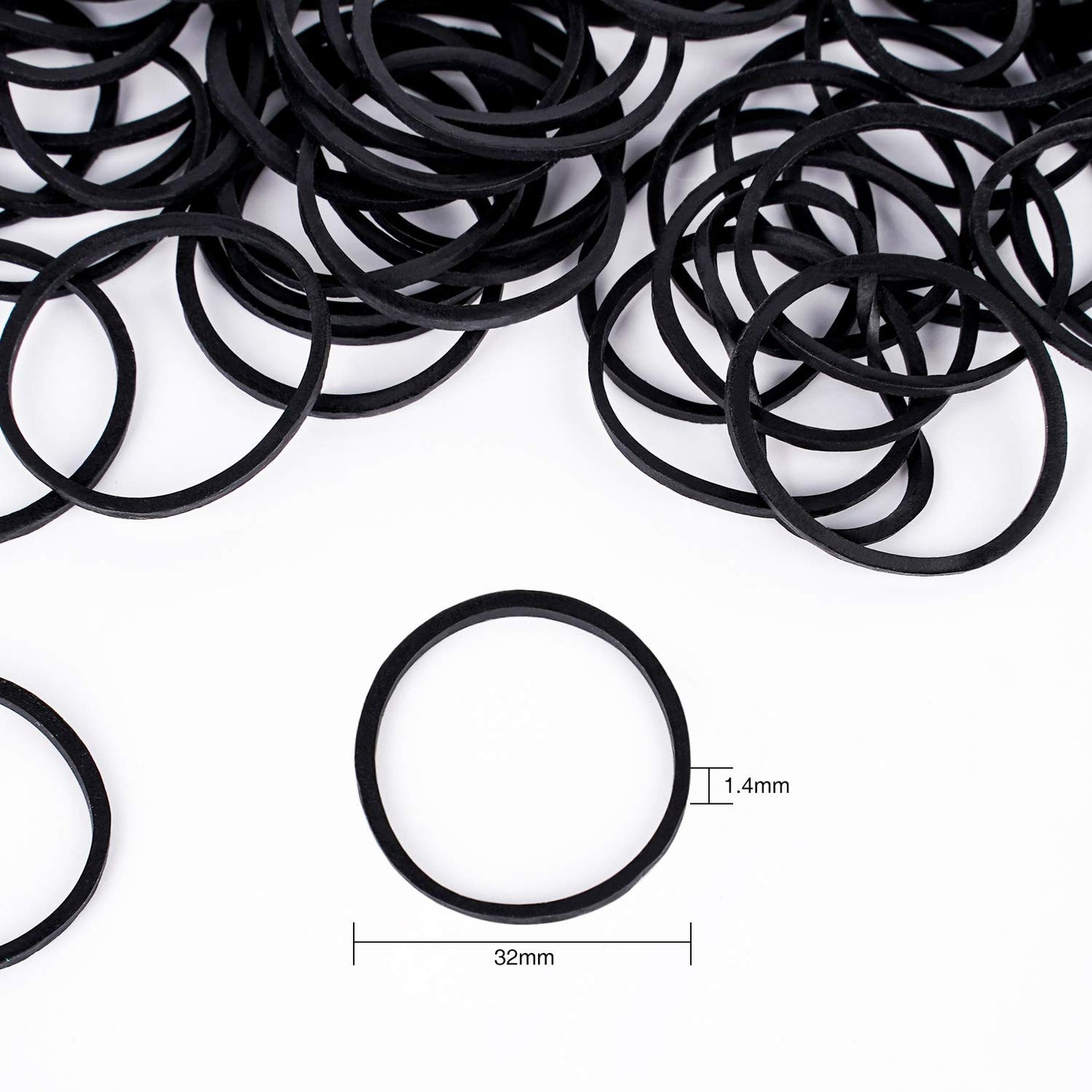 HOYOLS 3/4” Inches Black Hair Rubber Bands for Hair Ties Small Mini Elastics Bands Large Braiding Ponytail Holders for Baby Toddler Girls Kids No Damage 600pcs (M) Latex-Free