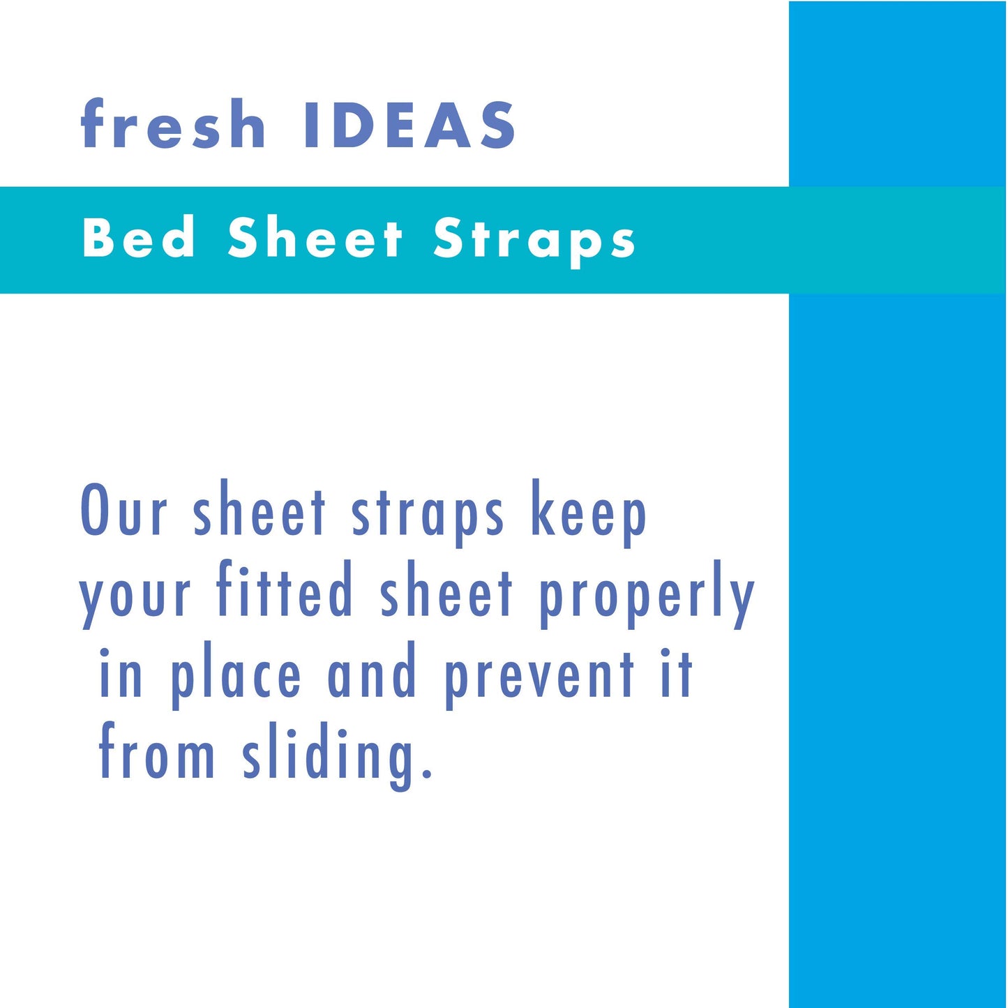 Levinsohn Fresh Ideas Bed Sheet Straps, For Use With All Fitted Sheet Sizes, 4-Pack, White