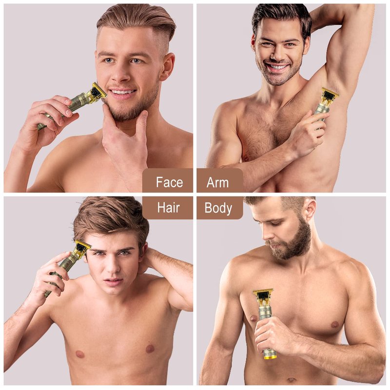 BTRICL Cordless Hair & Beard Trimmer with 4 Guide Combs,Rechargeable T-Blade Hair Edgers Hair Clippers for Zero Gapped Haircut,Professional Electric Hair Trimmer Gifts for Men & Fathers Day(Bronze)