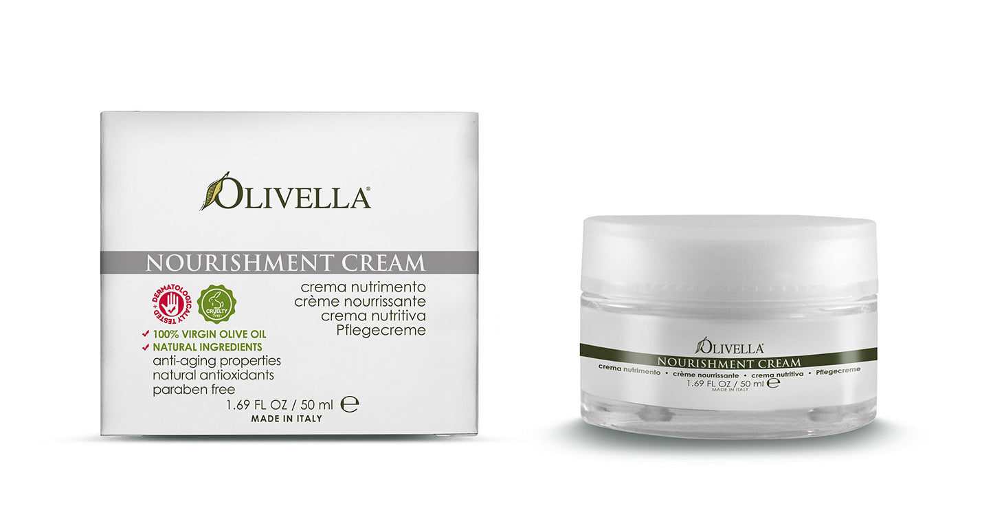 OLIVELLA Nourishment Face Cream, Olive, 1.69 Fluid Ounce