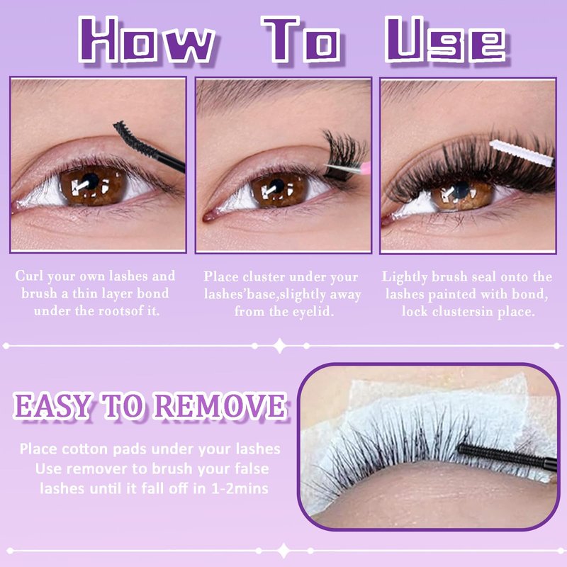 Lash Clusters 14-16mm Cluster Lashes Eyelash Extension 100D Thick Volume Eyelash Clusters 240 pcs D Curly Individual Lashes Wispy Lash Extension Supplement Pack DIY at Home by Anforlin