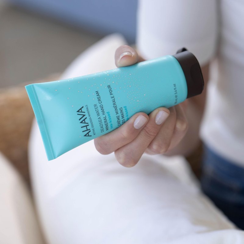 AHAVA Dead Sea Water Mineral Hand Cream, Sea-Kissed - Hand Moisturizer For Dry Cracked Hands, Light & Fast Absorbing, Enriched with Dead Sea Mineral Blend Osmoter, Witch Hazel & Allantoin, 5.1 Fl.Oz