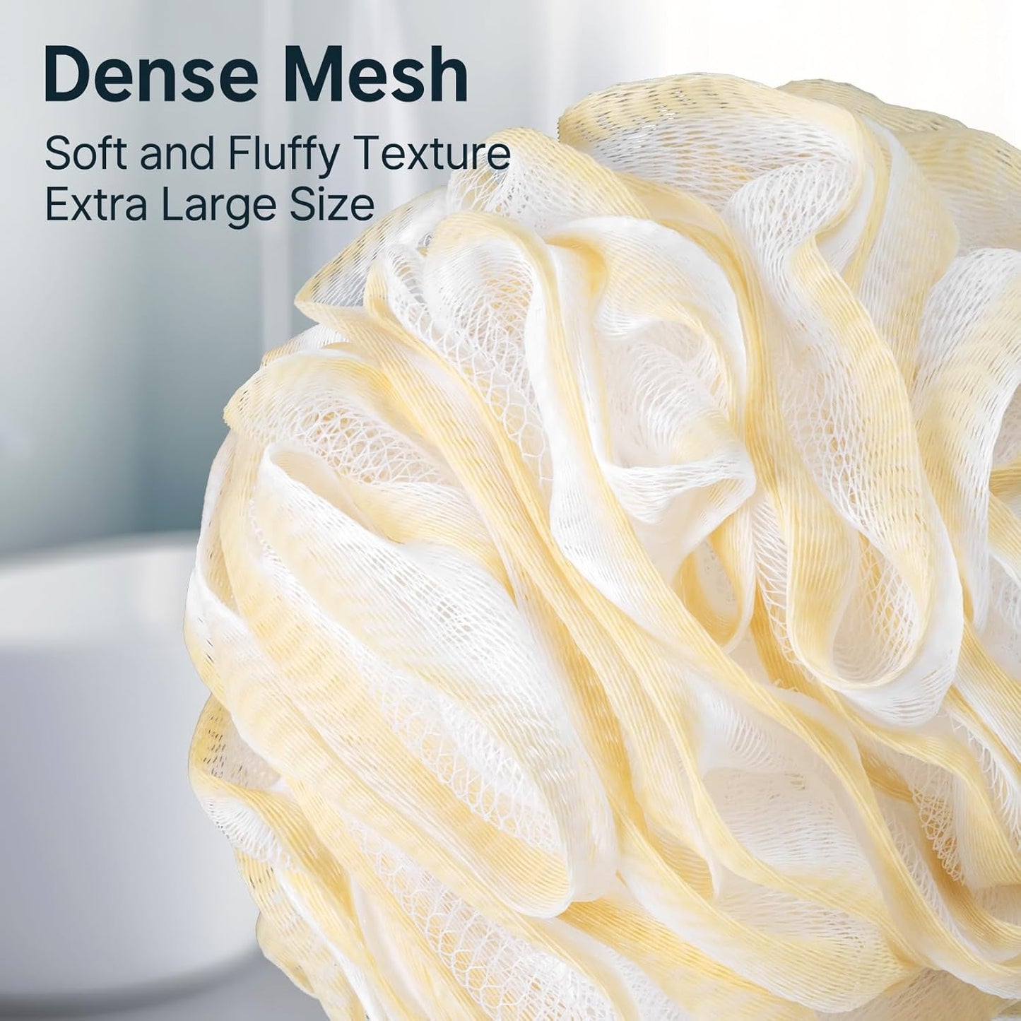 AmazerBath Loofah Sponge, Shower Loofah for Men and Women - Body Scrubber Loofa Set of 3 Classic Black & White Edge, Bath Sponge 60g/PCS