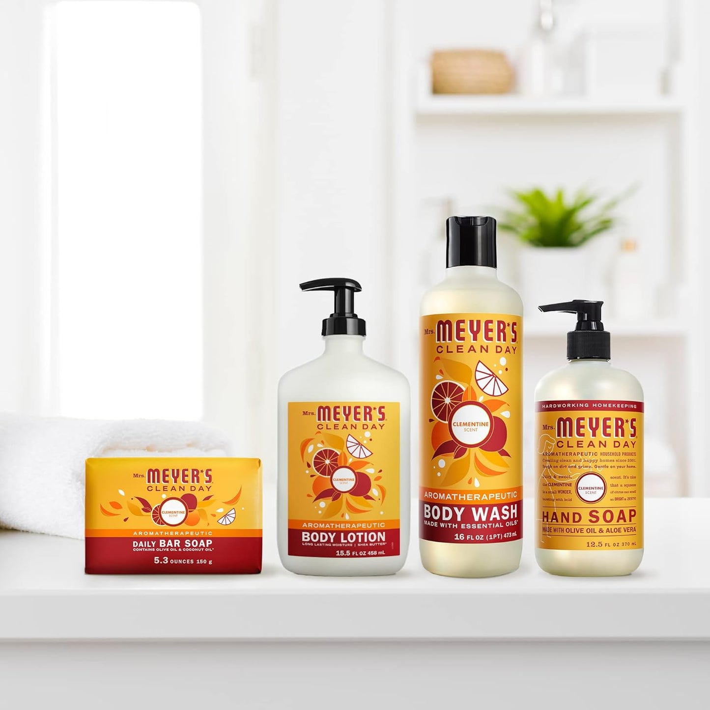MRS. MEYER'S CLEAN DAY Bar Soap, Use as Body Wash or Hand Soap, Made with Essential Oils, Rain Water, 5.3 oz, 1 Bar