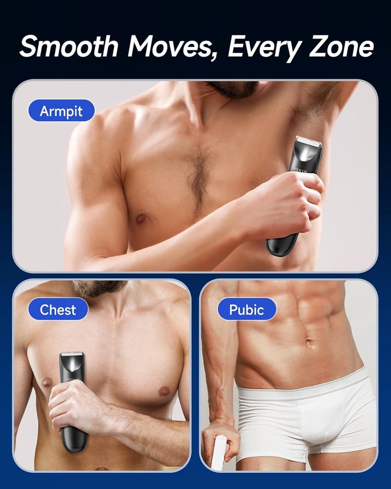 Manscape Trimmer for Men - No Nicks Electric Razor for Body Hair Removal | Waterproof, USB-C Charging, Ceramic Blade