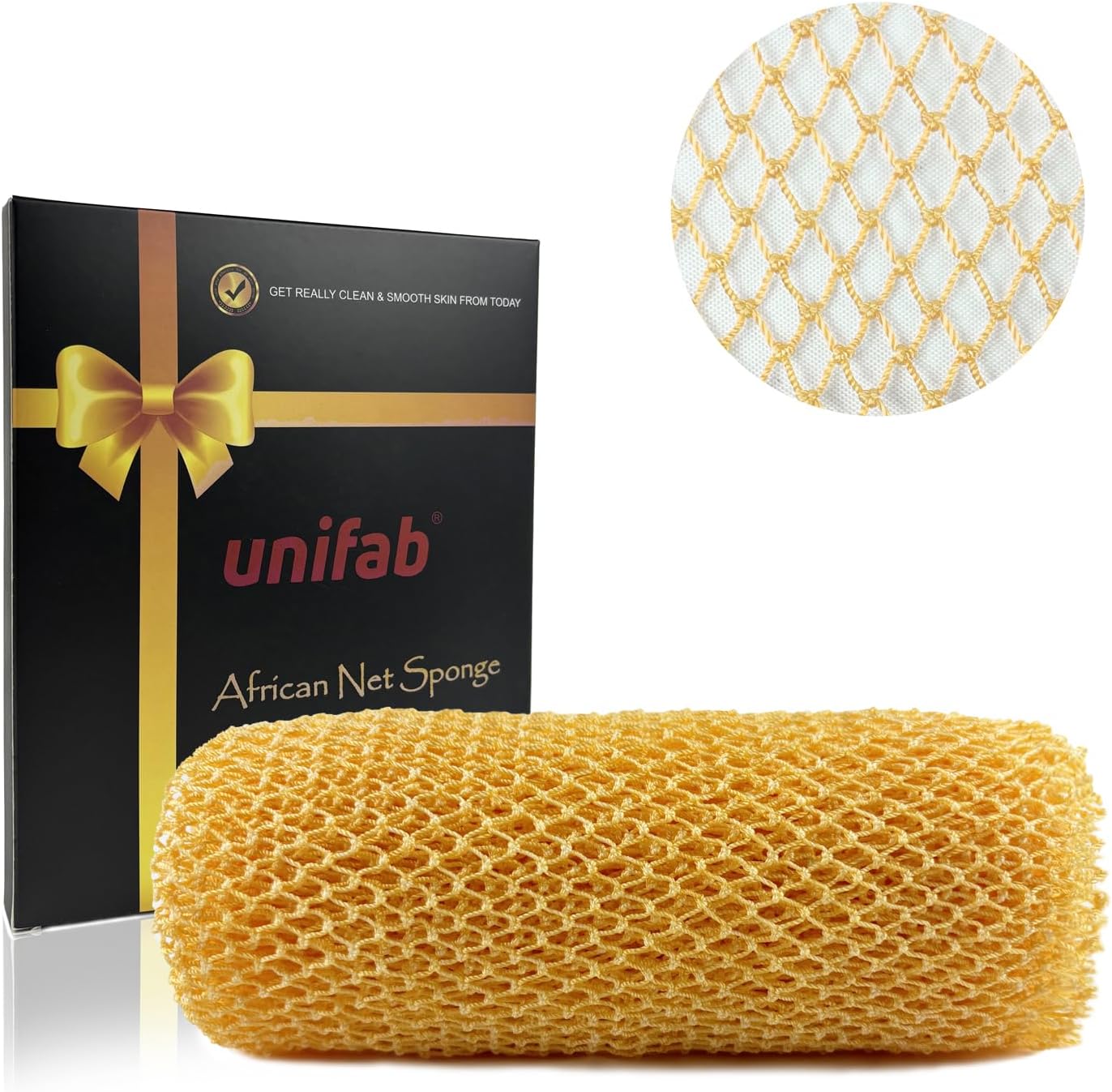 Unifab African Net Sponge Authentic Real African Exfoliating Net Bath Sponge Wash Cloth Exfoliating Washcloth African Net Cloth Body Scrubber for Shower Pink