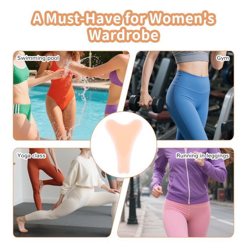 Hoohnnaa 4Pcs Camel Toe Concealer, Y Shape Concealer for Women Reusable Invisible Self-adhesive Silicone Pad Insert for Bikini Swimsuit Yoga Pants