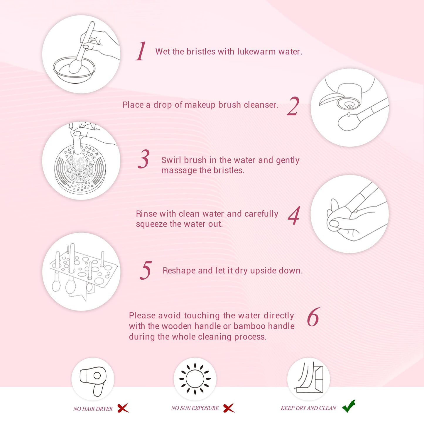 Jessup Makeup Brushes, Labeled Makeup Brush Set Premium Synthetic and Natural Hair Foundation Powder Concealer Eyeshadow Blending 15pcs Brush Kit, Rose Gold/Black T160