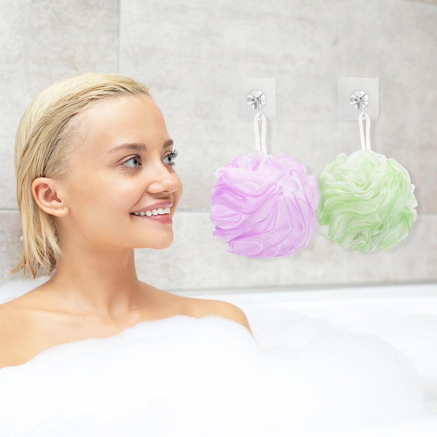Bath Loofah Shower Sponge Pouf Body Scrubber Exfoliator Scrubber Ball (Set of 6)