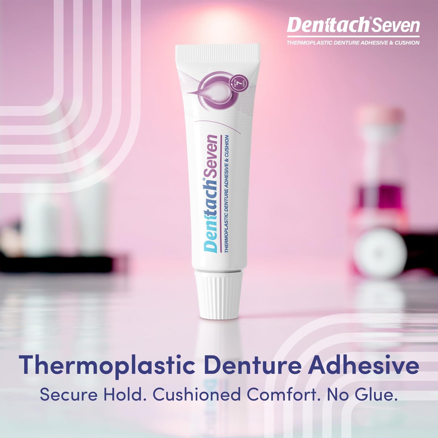 Denttach Seven Denture Adhesive, Thermoplastic Denture Cushion and Reliner, Upper and Lower Denture Comfort for Up to 7 Days, Zero Glue, Zinc Free (4)