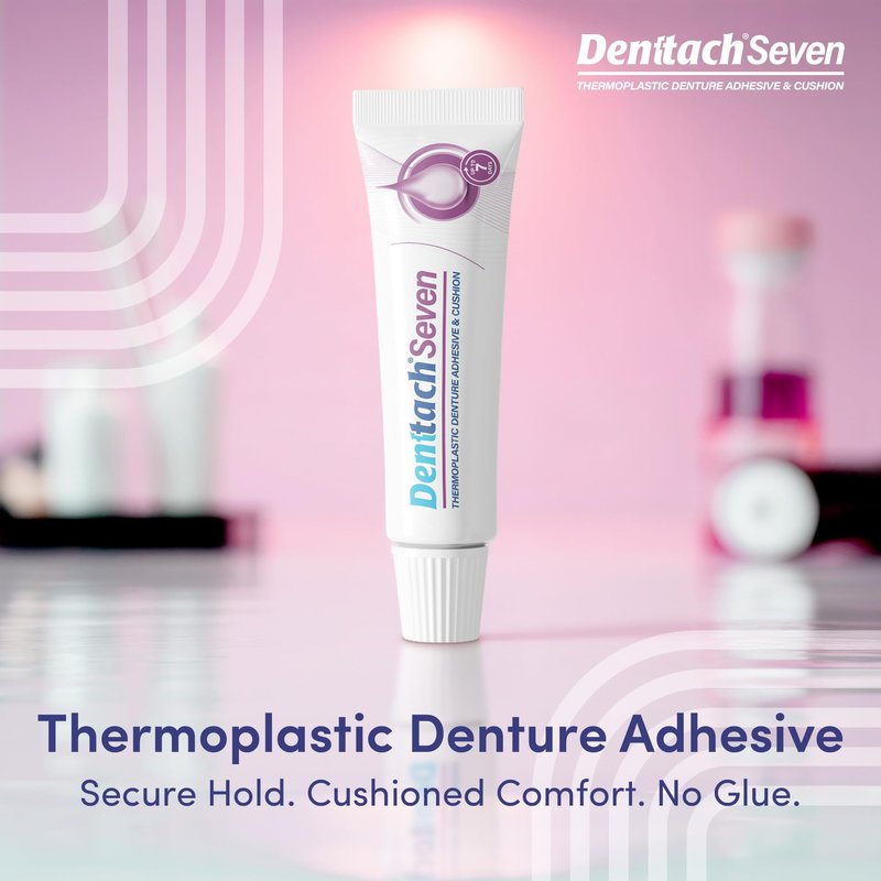 Denttach Seven Denture Adhesive, Thermoplastic Denture Cushion and Reliner, Upper and Lower Denture Comfort for Up to 7 Days, Zero Glue, Zinc Free (4)