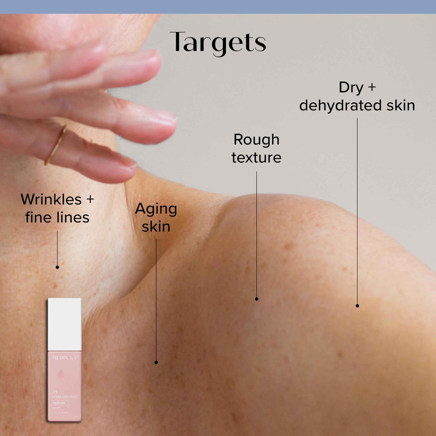 MEDIX 3% Concentrated Hyaluronic Acid Hydrating Gel Body Booster Dry Skin Moisturizer, Anti Aging Skin Care Booster For Restoring Skin Barrier, Wrinkles, Age Spots, & Fine Lines, 1.7 Fl Oz