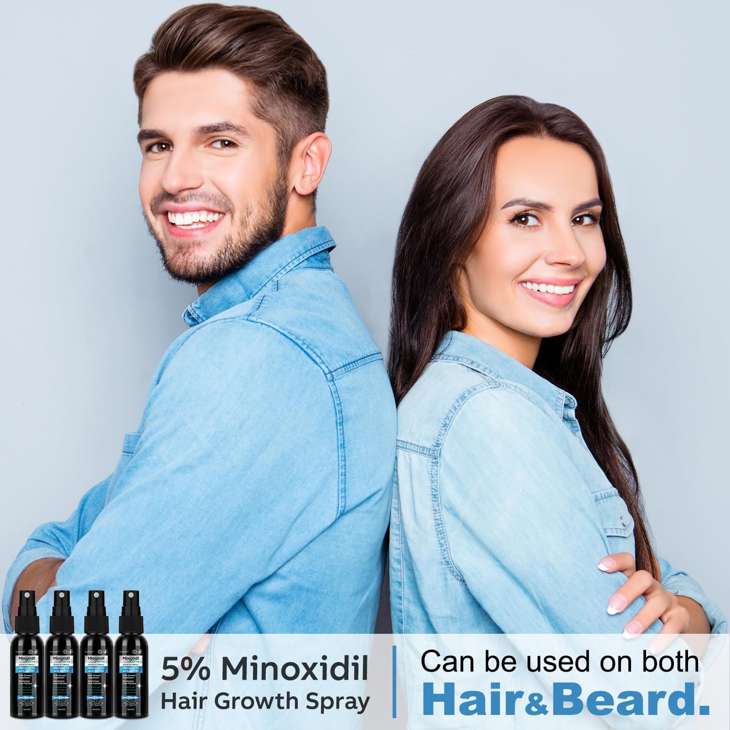 5% Minoxidil Spray for Men and Women, Minoxidil for Women Hair Growth, Minoxidil for Men Hair Growth Spray 4PCS.