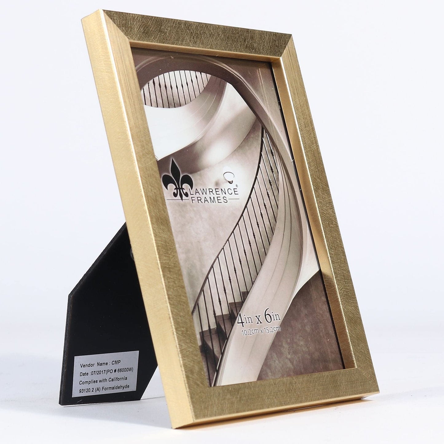 Lawrence Frames 708046 Galvanized Expressions 4x6 Chloe Contemporary Gold Picture Frame