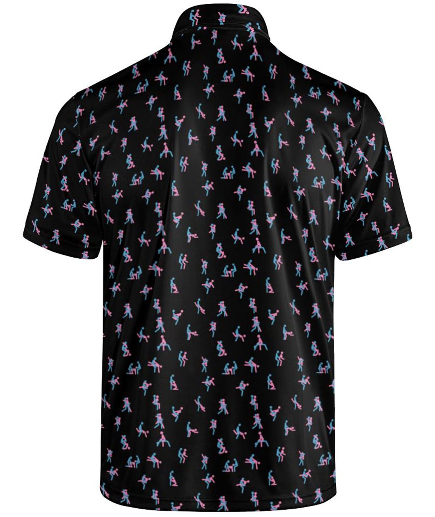 Funny Golf Shirts for Men Crazy Funny Golf Polo Shirt Fun Hawaiian Golf Polos Funny Pose Black XL