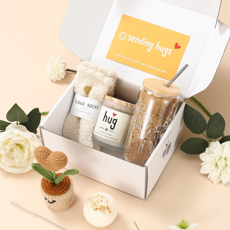 isolune Get Well Gifts Basket for Women - Hugs & Healing Luxury Care Package for Her, Feel Better Soon Gift Baskets - Sympathy and After Surgery Recovery Gifts - Thinking of You