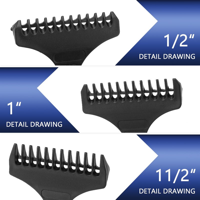 Professional Set of 3 T Wide Trimmer Guides Replacement For Wahl T Blade Guides #3792 – Fits the 5 Star Detailer #2215 T Wide Blade (2pack)