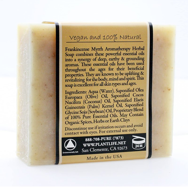 Frankincense Myrrh Bar Soap 6-Pack | Moisturizing Handcrafted Soap - Plant-Based Ingredients, 4oz Bars
