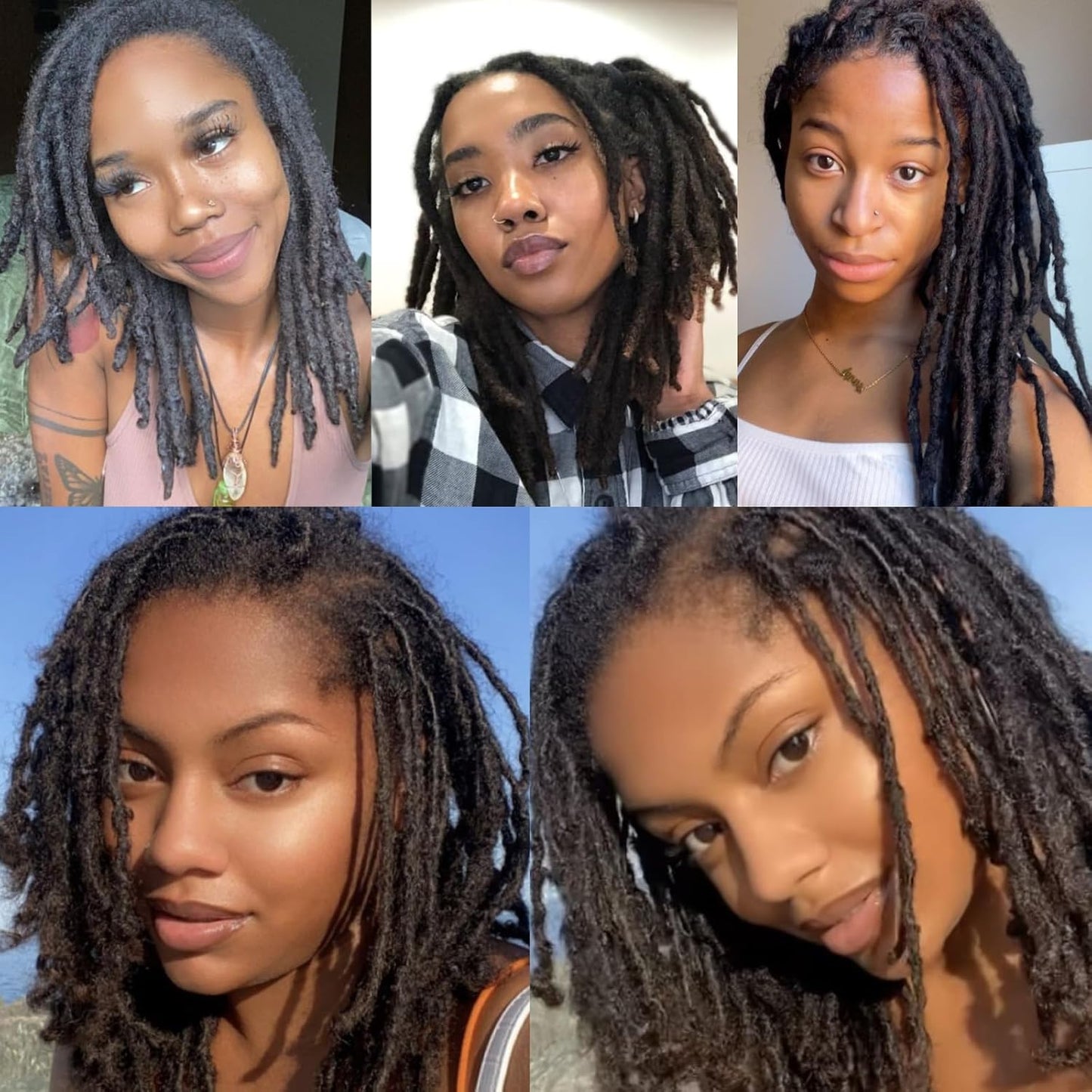 Afro Kinky Bulk Human Hair - 100% Human Hair for Dreadlock Extensions | 10 Inch Natural Black, Pack of 2