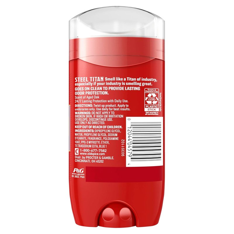 Old Spice Aluminum Free Deodorant for Men - 24/7 Odor Protection & Freshness | Titan Aged Oak, 3 oz (Pack of 3)