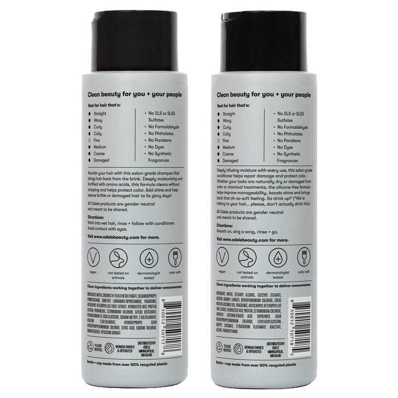 Odele Moisture Repair Sulfate-Free Shampoo & Conditioner Set, for Intense Hydration to Restore & Nourish Dry or Damaged Hair, 13 Fl Oz Each (2-Pack)