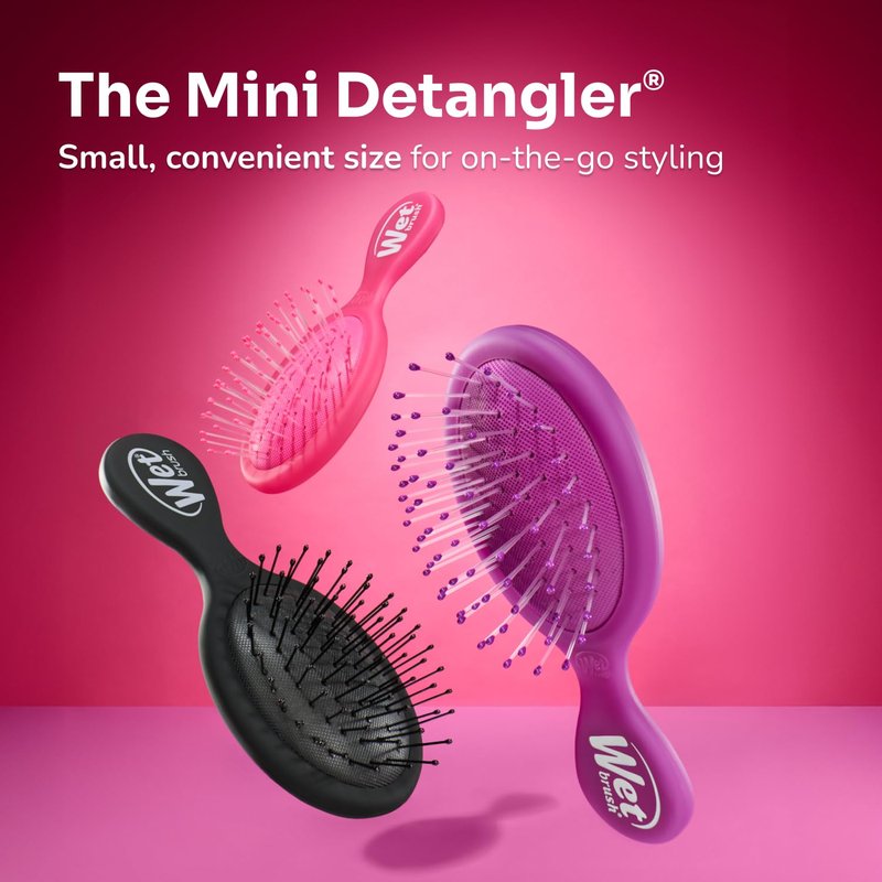 Wet Brush Mini Detangler Hair Brush, Elemental Blue, Detangling Travel Hairbrush, Ultra-Soft IntelliFlex Bristles Glide Through Tangles with Ease, Pain-Free, All Hair Types