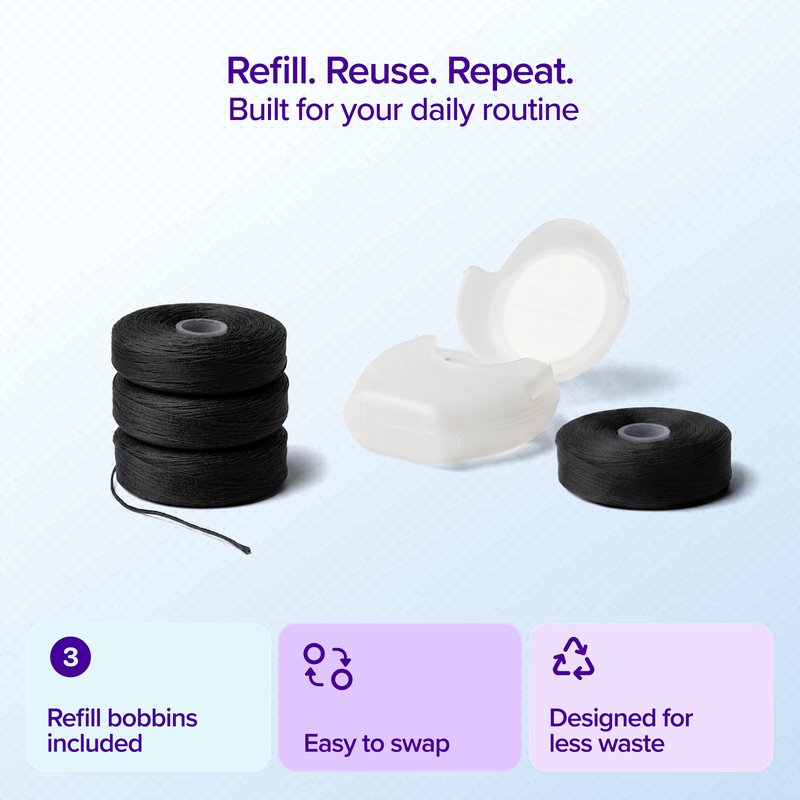BURST Expanding Dental Floss Kit (Mint Eucalyptus/120 Yards/Starter Kit + 3 Refills) | Stain Absorbing & Woven Tooth Floss with Xylitol Coating to Fight Cavities | Vegan | Paraben Free Expanding Floss