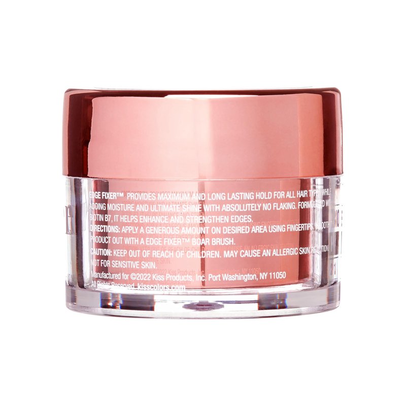 Kiss Colors & Care Maximum Hold Edge Fixer Gel for Curly Hair, Sweet Peach Scent, 1.01 Fl oz/30 ml, Infused with Biotin B7, 24hr Edge Control & Flyaway Hair Tamer, Non-Flaking, Non-Greasy Styling Gel
