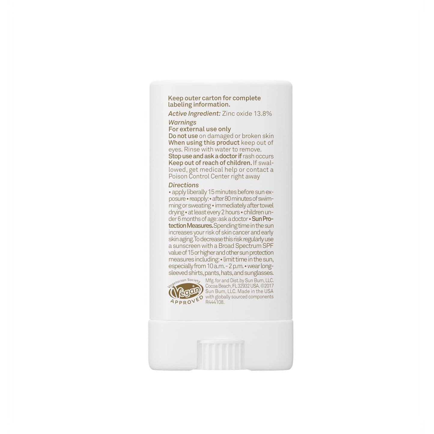 Sun Bum Mineral SPF 50 Face Stick Sunscreen - NEW FORMULA 2026 Water-Resistant Broad Spectrum Sunscreen with Vitamin E - Hawaii 104 Act Compliant (No Octinoxate & Oxybenzone) - Travel Friendly 0.45 oz