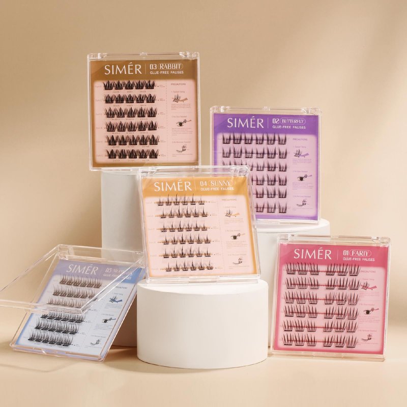 Self Adhesive Lash Clusters Press On Lashes Natural Eyelash Clusters 10-14mm C Curl Pre-Glued Cluster Lashes No Glue Needed Reusable Wispy DIY Eyelash Extension