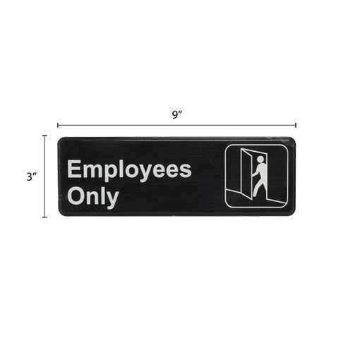 Thunder Group PLIS9304BK "Employee Only" Information Sign with Symbols, 9 by 3-Inch