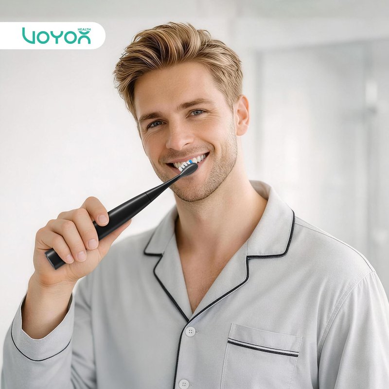 VOYOR-HEALTH Sonic Electric Toothbrush for Adults,Tooth Brushes with 6 Brush Heads,70-Day Battery Life,IPX7 Waterproof Rechargeable Travel Toothbrushes with 3 Modes for Family Use ET110(Black)