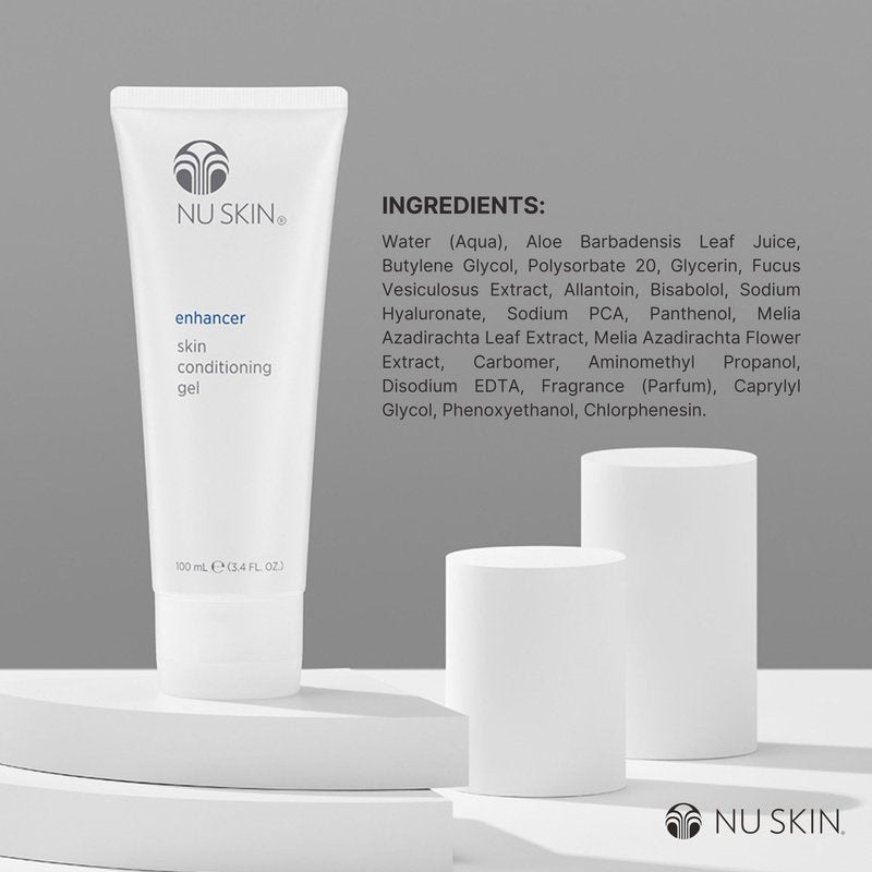 Nu Skin Enhancer Skin Conditioning Gel | Aloe Vera-Infused Soothing Formula for Ultimate Skin Comfort, Hydration, and Versatility in Skincare Routines | Lightweight Moisturizer | 3.4 Fl Oz | 1 Pack