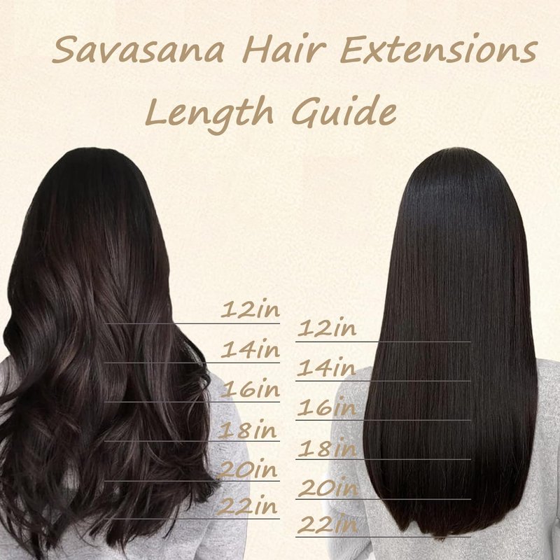 Savasana Clip in Hair Extensions Real Human Hair Straight 7 Pcs Long Black Hair Extensions Double Weft Thick Natural Black 14 Inch 80g