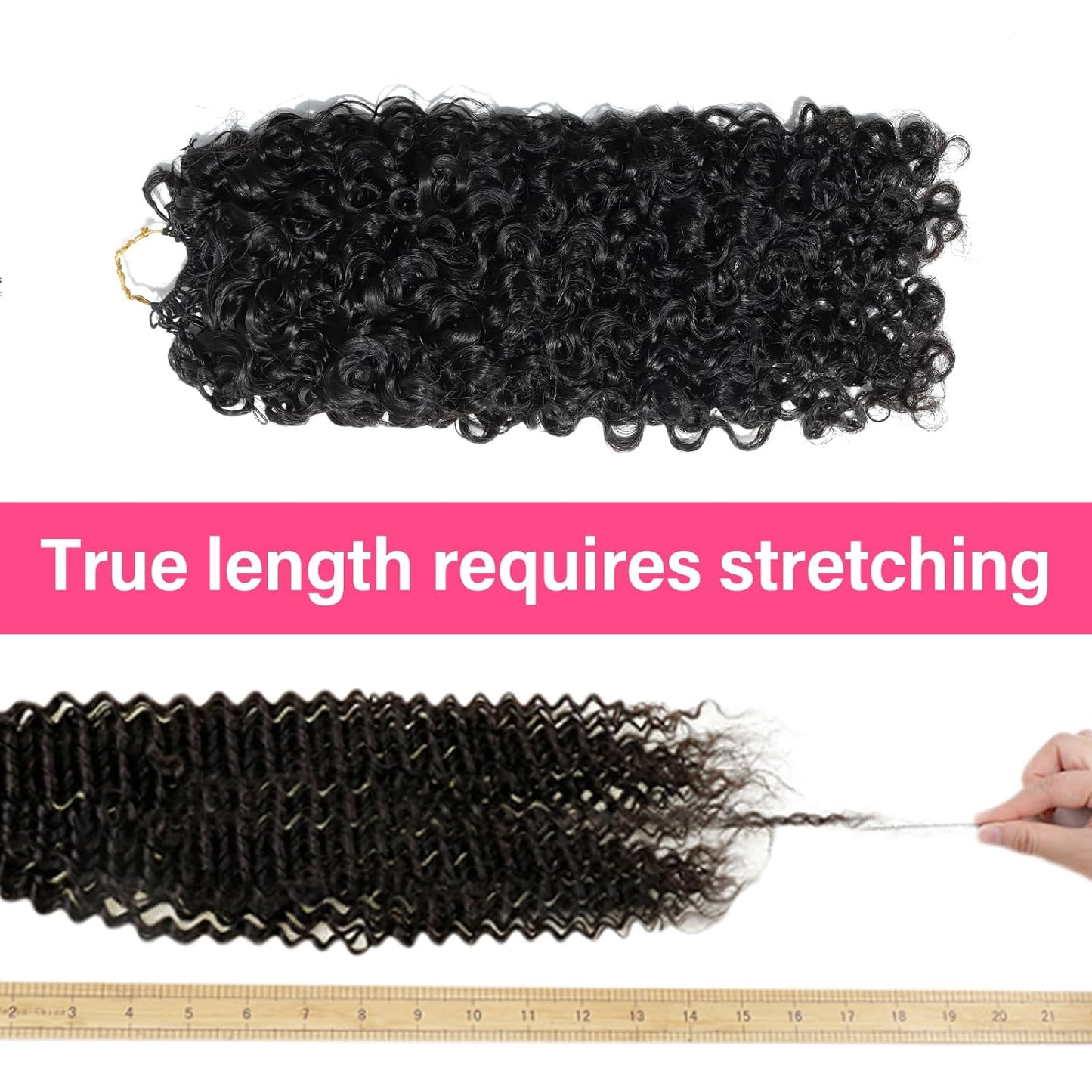 Burmese Curly Feather Crochet Braid Hair Extensions - 100% Real Human Hair, Knotless, 14 Inch, Natural Black