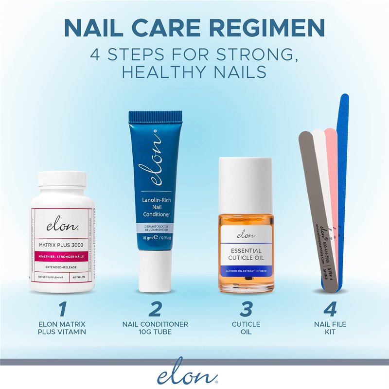 Elon Matrix Plus 3000 Biotin Vitamins for Nail Repair Strengthening and Growth (60 Day Supply)