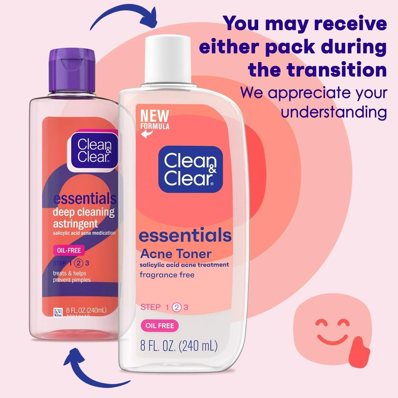 Clean & Clear Deep Cleaning Oil-Fighting Face Astringent, 8 oz, 2 pk